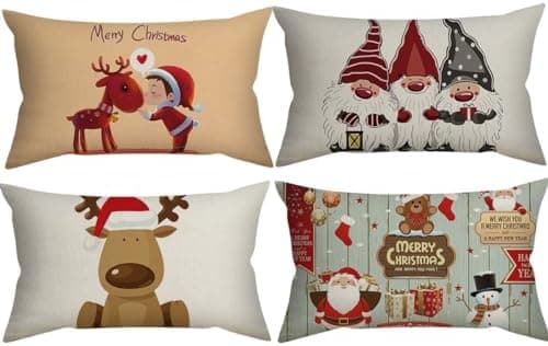 4er Set Kissenbezüge Weihnachten 40×80 cm – festliche Kissenhüllen für Sofa & Wohnzimmer