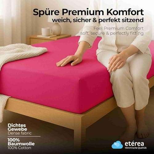 etérea Jersey-Spannbettlaken 80x200 cm Weiß – 100% Baumwolle, OEKO-TEX MADE IN GREEN & STANDARD 100