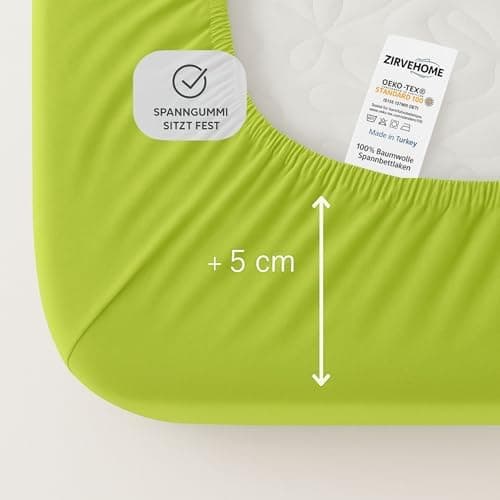 Spannbettlaken 120x200 cm – Jersey 100% Baumwolle – für Matratzen bis 25 cm Höhe