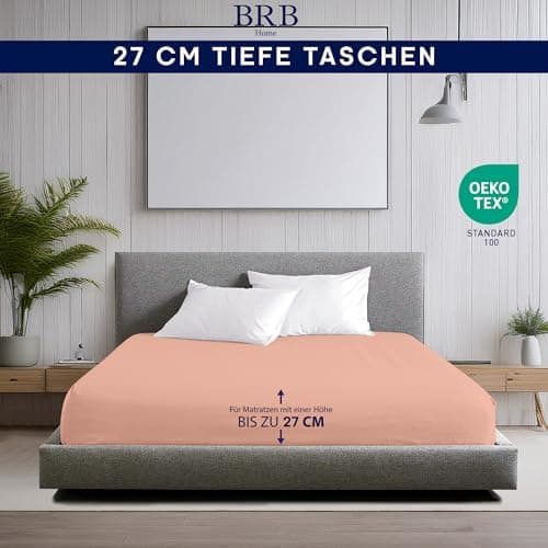 Spannbettlaken 90×200 cm – 100% Baumwolle (Oeko‑TEX) – für dicke Matratzen bis 27 cm