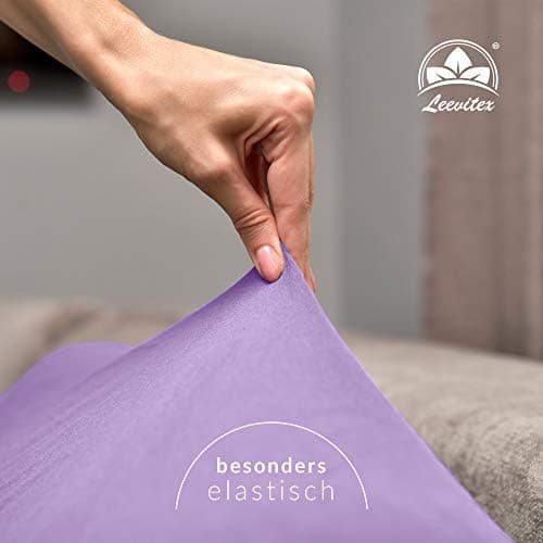 leevitex® Spannbettlaken 180x200–200x200 cm | 100% Jersey-Baumwolle | für Matratzen bis 25 cm
