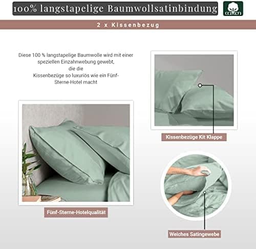 Pizuna Kissenbezüge 2er-Pack 40 x 80 cm Dunkelblau – 100% Langstapel-Baumwolle, 400 Fadenzahl