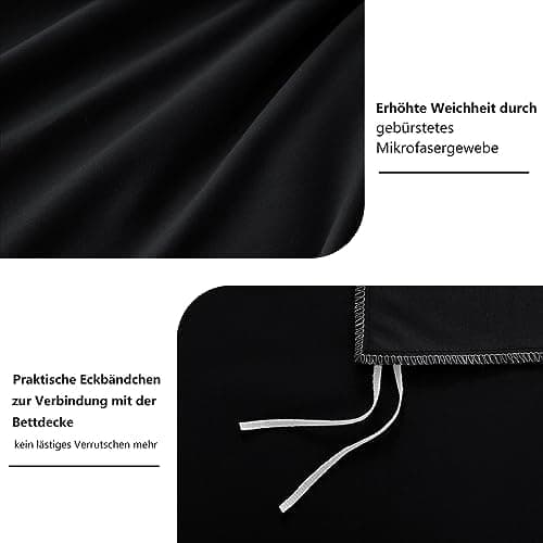 RUIKASI Bettwäsche-Set 4-teilig 135x200 Mikrofaser, 2x Bettbezug 135x200 + 2x Kissenbezug 80x80 cm, OEKO‑TEX, weich & bü