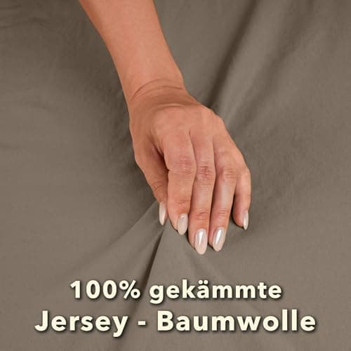 STUDIO Basic Spannbettlaken 200×220 cm – Jersey aus 100% gekämmter Baumwolle, elastisch & bügelfrei, passend für Matratz