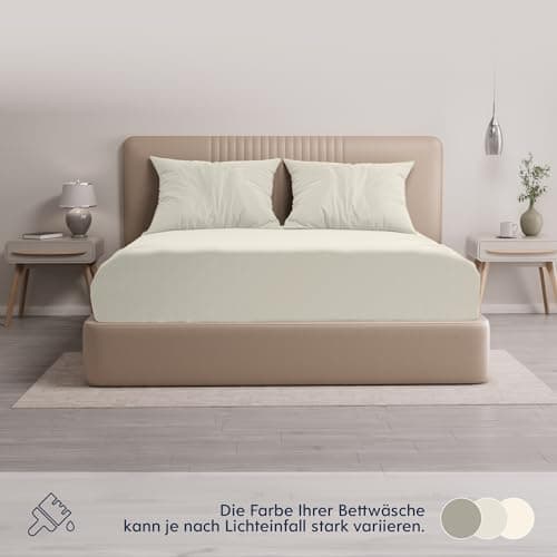 Dreamzie Topper-Spannbettlaken 180×200–200×200 cm – Jersey-Baumwolle 150 g/m², OEKO‑TEX STANDARD 100, extra niedrige Sei