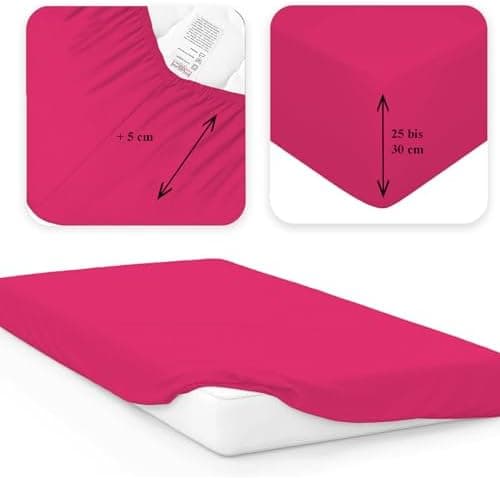 120x200 cm Jersey-Spannbettlaken – 100% Baumwolle, Weiß