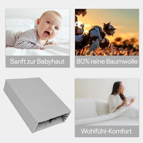 Elastisches Jersey-Spannbettlaken 90x180 cm – 100% Baumwolle, kuschelig warm