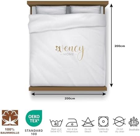 Vency Spannbettlaken 90x200 cm (bis 25 cm Matratzenhöhe) – 100% Baumwolle, Weiß