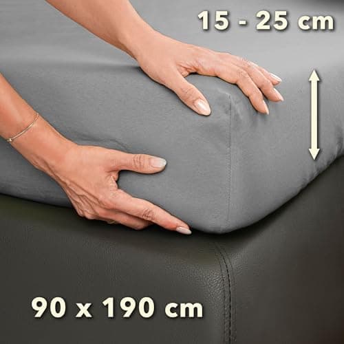 STUDIO Basic Spannbettlaken 200×220 cm – Jersey aus 100% gekämmter Baumwolle, elastisch & bügelfrei, passend für Matratz