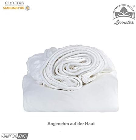 leevitex® Spannbettlaken 180x200–200x200 cm | 100% Jersey-Baumwolle | für Matratzen bis 25 cm