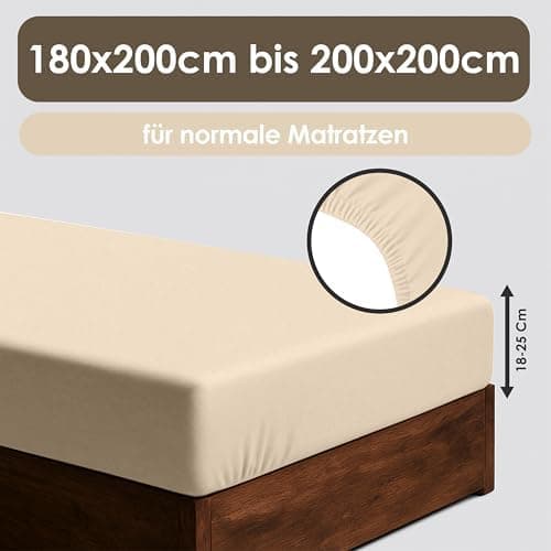Jersey-Spannbettlaken / Spannbetttuch – 100% Baumwolle, 180x200–200x200 cm