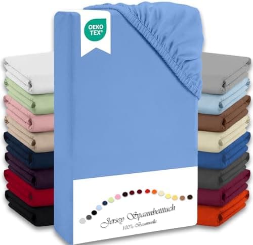 Julido Jersey-Spannbettlaken 140x200 cm – Baumwolle, OEKO-TEX® Standard 100, hautfreundlich & allergikergeeignet, Grün