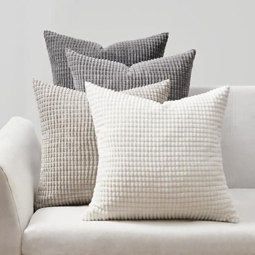 Topfinel Kissenbezüge 40x40 cm 4er-Set Rosa – Cord-Optik, flauschig, GRS‑zertifiziert