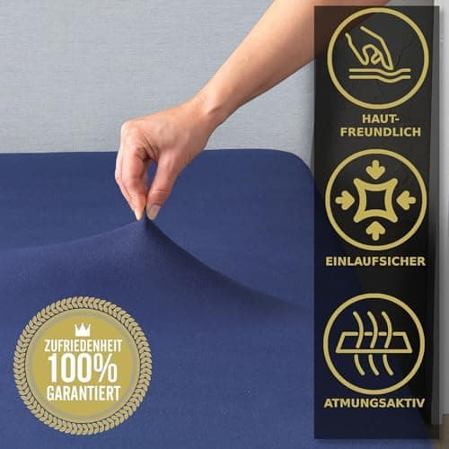 MALIKA® Spannbettlaken 120x200 cm – Jersey-Baumwolle Spannbetttuch, passend für Matratzen bis 28 cm