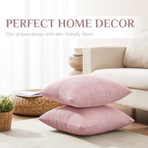 Softalker Kissenbezug 40x40 cm – 2er Set flauschig rosa, Dekokissenbezug für Sofa, Wohnzimmer & Schlafzimmer