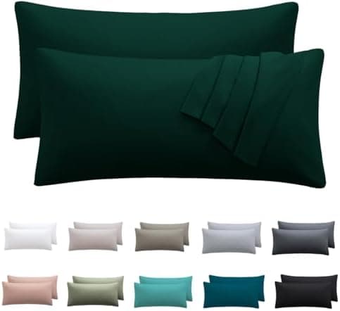 Kissenbezug 40x80 cm 2er Set – 100% Mikrofaser Beige, weich & bügelfrei mit Reißverschluss