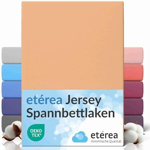etérea Jersey-Spannbettlaken 80x200 cm Weiß – 100% Baumwolle, OEKO-TEX MADE IN GREEN & STANDARD 100