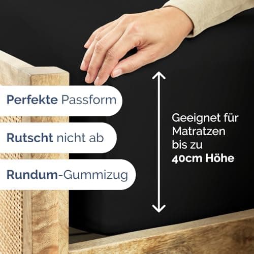 Spannbettlaken 180x200 cm – Extra tiefes Spannbetttuch bis 40 cm (16") – Weiche gebürstete Mikrofaser, knitterfrei & sch