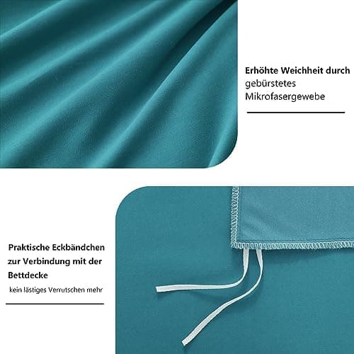 RUIKASI Bettwäsche-Set 4-teilig 135x200 Mikrofaser, 2x Bettbezug 135x200 + 2x Kissenbezug 80x80 cm, OEKO‑TEX, weich & bü