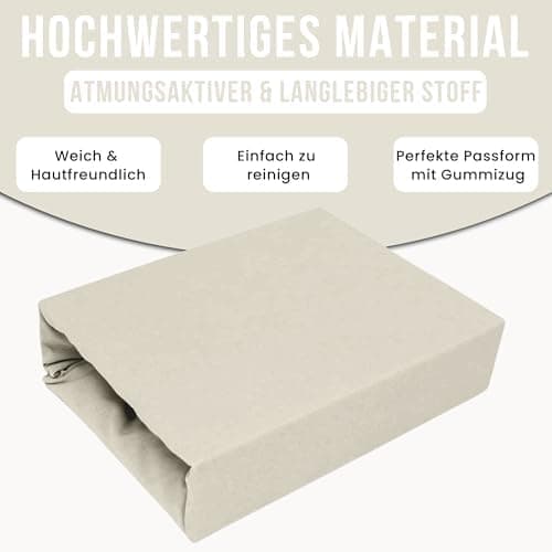 Elastisches Jersey-Spannbettlaken 90x180 cm – 100% Baumwolle, kuschelig warm