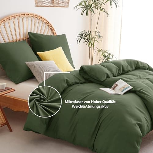 WAVVE Bettwäsche 135x200 – 4‑teiliges Mikrofaser‑Set Anthrazit (inkl. 2×80×80 cm Kissenbezüge) mit Reißverschluss, OEKO‑