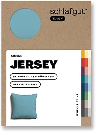 Schlafgut Easy Jersey Kissenbezug 40 x 40 cm – 100% Baumwolle, superweich & atmungsaktiv, Green Mid