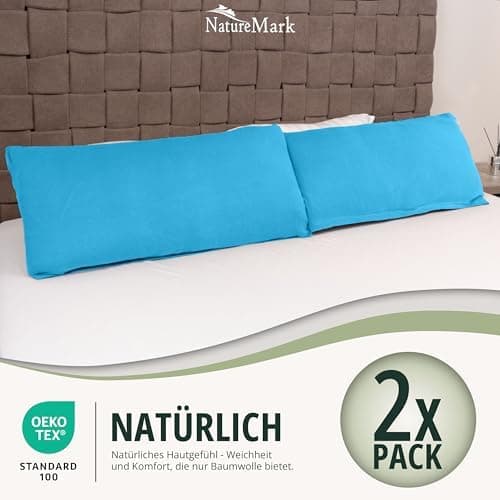 NatureMark Jersey Kissenbezüge – weich & atmungsaktiv, hautfreundlich – 40x40 cm, Anthrazit