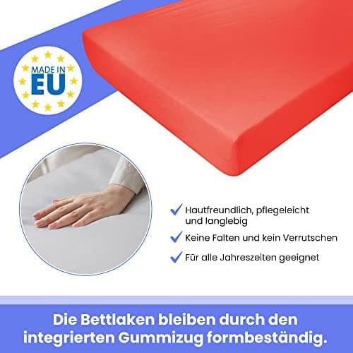 Best for Kids Spannbettlaken Jersey 100% Baumwolle 160x200 Rot