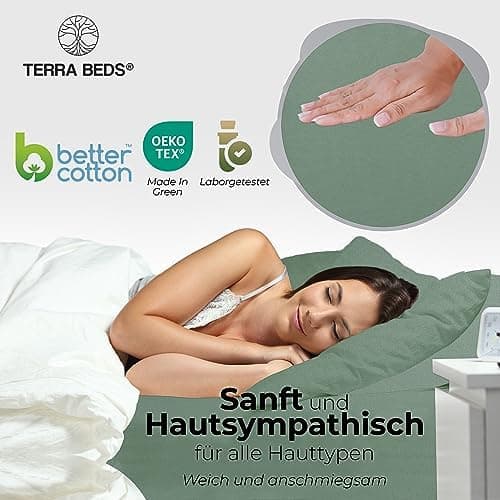 Premium Spannbettlaken 140x200–160x200 cm | 100% Baumwoll‑Jersey 160 g/m² | OEKO‑TEX MADE IN GREEN | 10 Farben