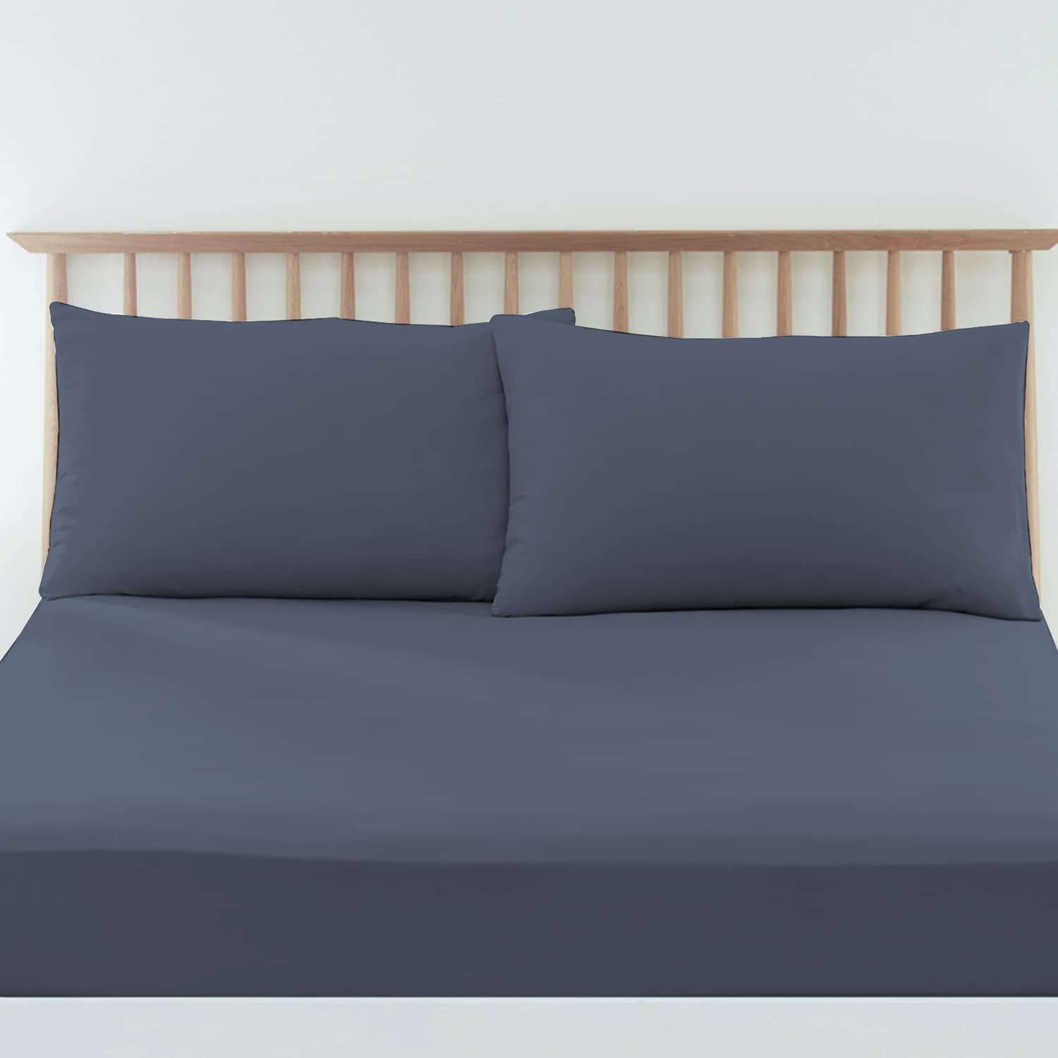 Pizuna Kissenbezüge 2er-Pack 40 x 80 cm Dunkelblau – 100% Langstapel-Baumwolle, 400 Fadenzahl