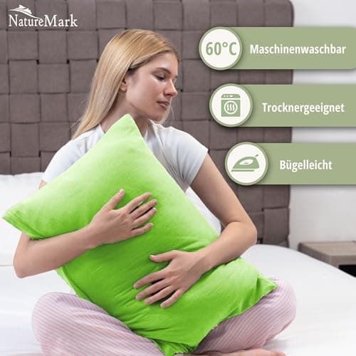 NatureMark Jersey Kissenbezüge – weich & atmungsaktiv, hautfreundlich – 40x40 cm, Anthrazit
