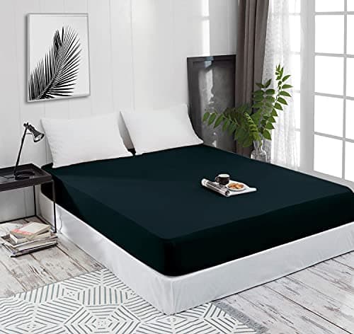 Mixibaby Spannbettlaken (Jersey) – 100% Baumwolle, 140 x 200 cm, Schwarz
