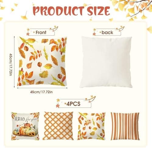 Aitsite 4er-Pack Weihnachts-Kissenbezüge 45 x 45 cm – Winterliche Dekoration für Sofa & Wohnzimmer