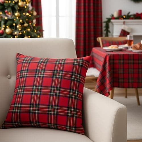 Kissenbezug Weihnachten 2er Set kariert 45×45 cm