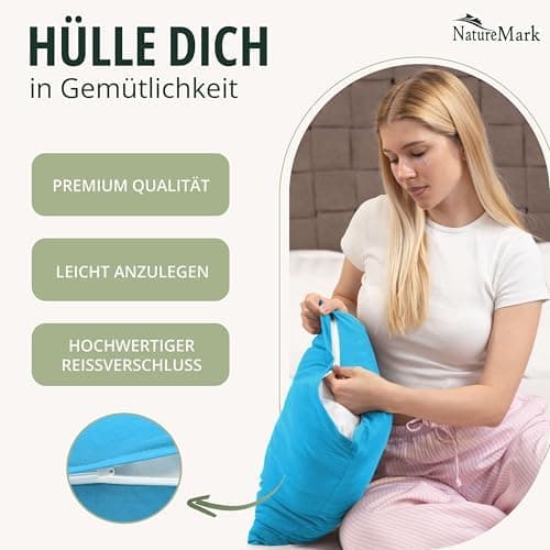 NatureMark Jersey Kissenbezüge – weich & atmungsaktiv, hautfreundlich – 40x40 cm, Anthrazit