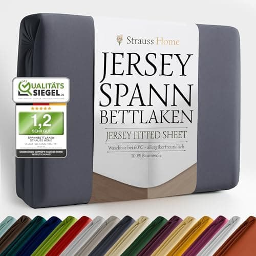 Jersey-Spannbettlaken / Spannbetttuch – 100% Baumwolle, 180x200–200x200 cm
