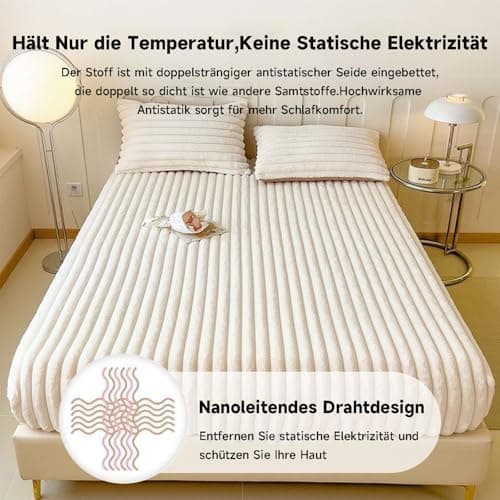 Premium Plüsch-Spannbettlaken 120x200 cm (für Matratzhöhe 5–28 cm) – weich & hautfreundlich, inkl. Kissenbezug-Paar