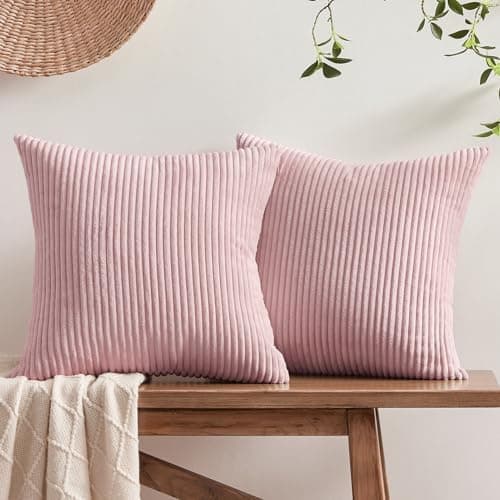 Softalker Kissenbezug 40x40 cm – 2er Set flauschig rosa, Dekokissenbezug für Sofa, Wohnzimmer & Schlafzimmer