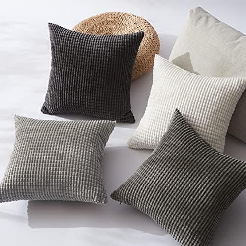 Topfinel Kissenbezüge 40x40 cm 4er-Set Rosa – Cord-Optik, flauschig, GRS‑zertifiziert