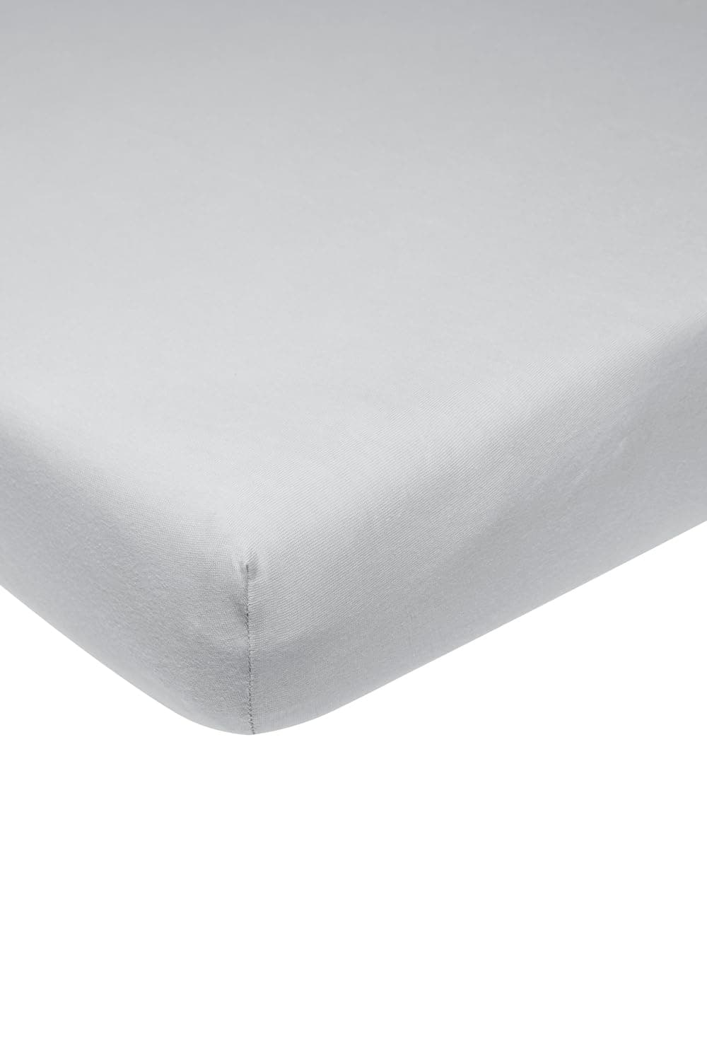 Meyco Home Jersey-Spannbettlaken 90×200 cm – 100% Baumwolle, Rundum-Gummizug für Matratzen bis 30 cm, Hellgrau