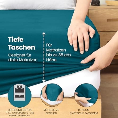 Utopia Bedding Spannbettlaken 180×200 cm – Grau, gebürstete Polyester‑Mikrofaser, OEKO‑TEX zertifiziert