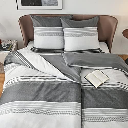 BEDSURE Bettwäsche-Set 135x200 (4-teilig) – Wendebettwäsche OEKO-TEX STANDARD 100 mit Reißverschluss, 2×80x80 Kissenbezü