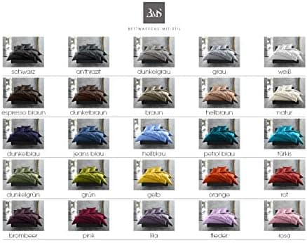 Bettwäsche Mako‑Satin (Baumwollsatin) 140 x 200 cm – OEKO‑TEX STANDARD 100