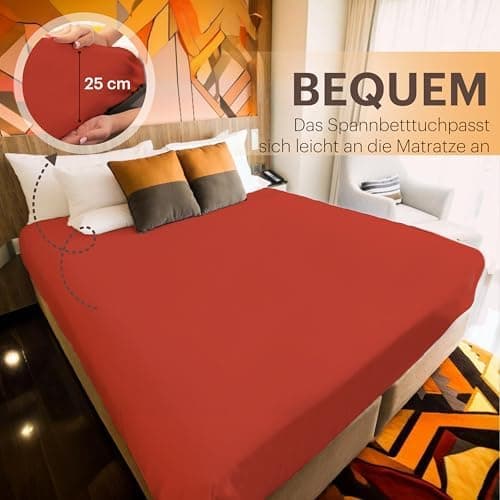 NatureMark Jersey-Spannbettlaken 2er-Pack – 100% Baumwolle, 90 x 200–100 x 200 cm, Creme/Natur