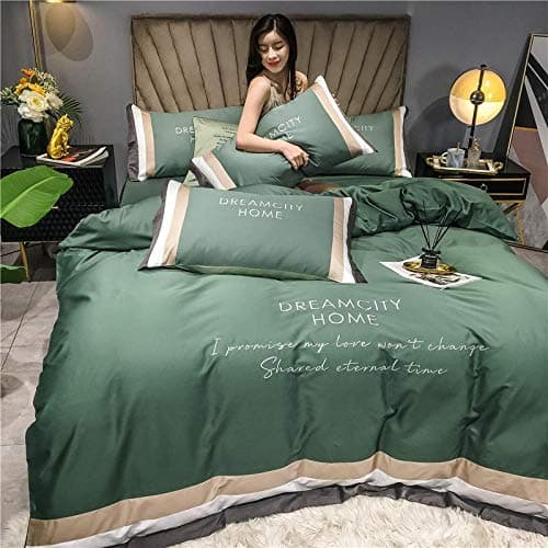 Bettwäsche 4‑teilig – Nordic Light Luxury, 60er langstapelige Reine Baumwolle, Helles Steinblau