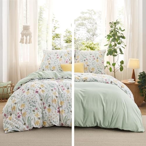 BEDSURE Bettwäsche-Set 135x200 (4-teilig) – Wendebettwäsche OEKO-TEX STANDARD 100 mit Reißverschluss, 2×80x80 Kissenbezü