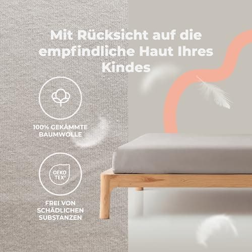 Soft Dream Spannbettlaken 90x200 cm Dunkelgrau – 100% gekämmte Baumwolle Jersey – für Kinder- & Juniorbett