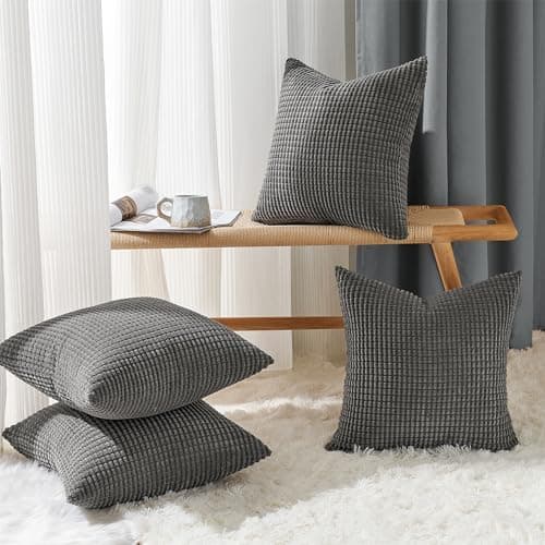 Topfinel Kissenbezüge 40x40 cm 4er-Set Rosa – Cord-Optik, flauschig, GRS‑zertifiziert