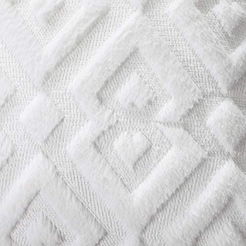 Artscope 2er-Set Kissenbezüge (40x40 cm) – weicher Kurzplüsch Wollsamt, Schneeflocke Creme Beige