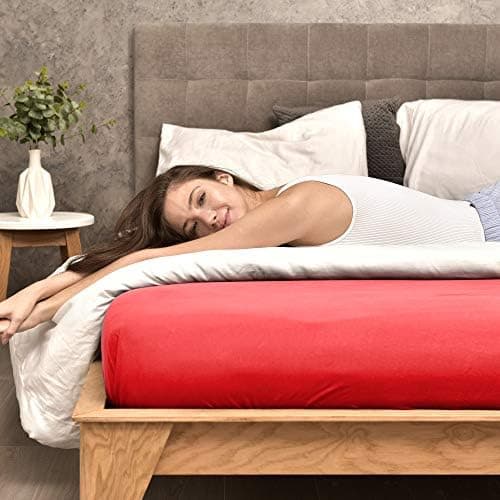leevitex® Spannbettlaken 180x200–200x200 cm | 100% Jersey-Baumwolle | für Matratzen bis 25 cm